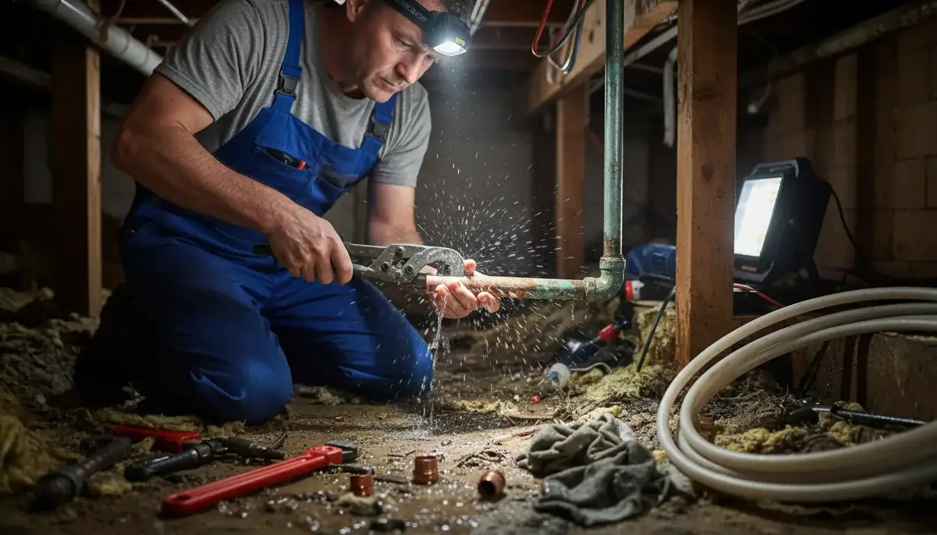 Burst Pipe Repair services in Laramie, WY.